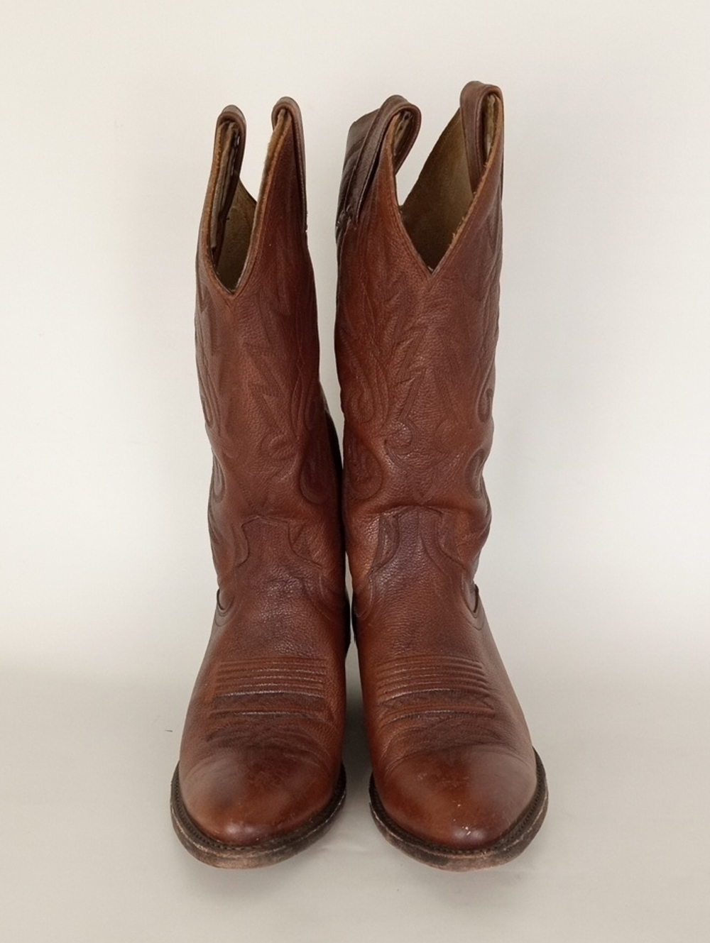 Dan Post Cowboy Boots Cognac Brown Leather Western Mens Size 7 - Picture 3 of 10